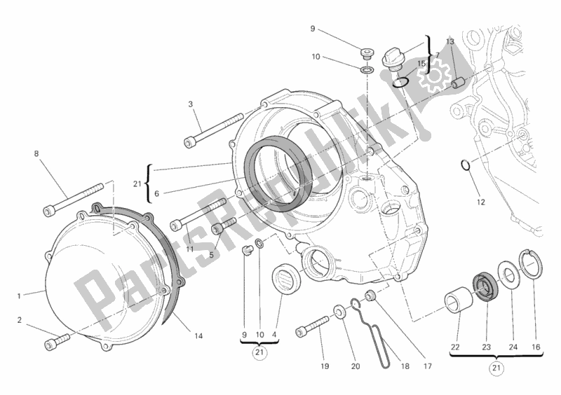 Todas las partes para Cubierta De Embrague, Exterior de Ducati Superbike 1198 USA 2011